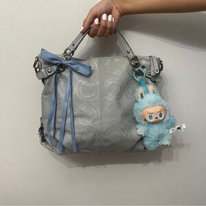 Y2K Coach Silver Gray Signature Bag